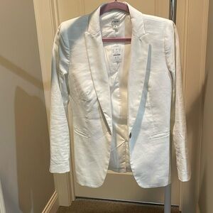 J.Crew White Linen Blazer Sz 6